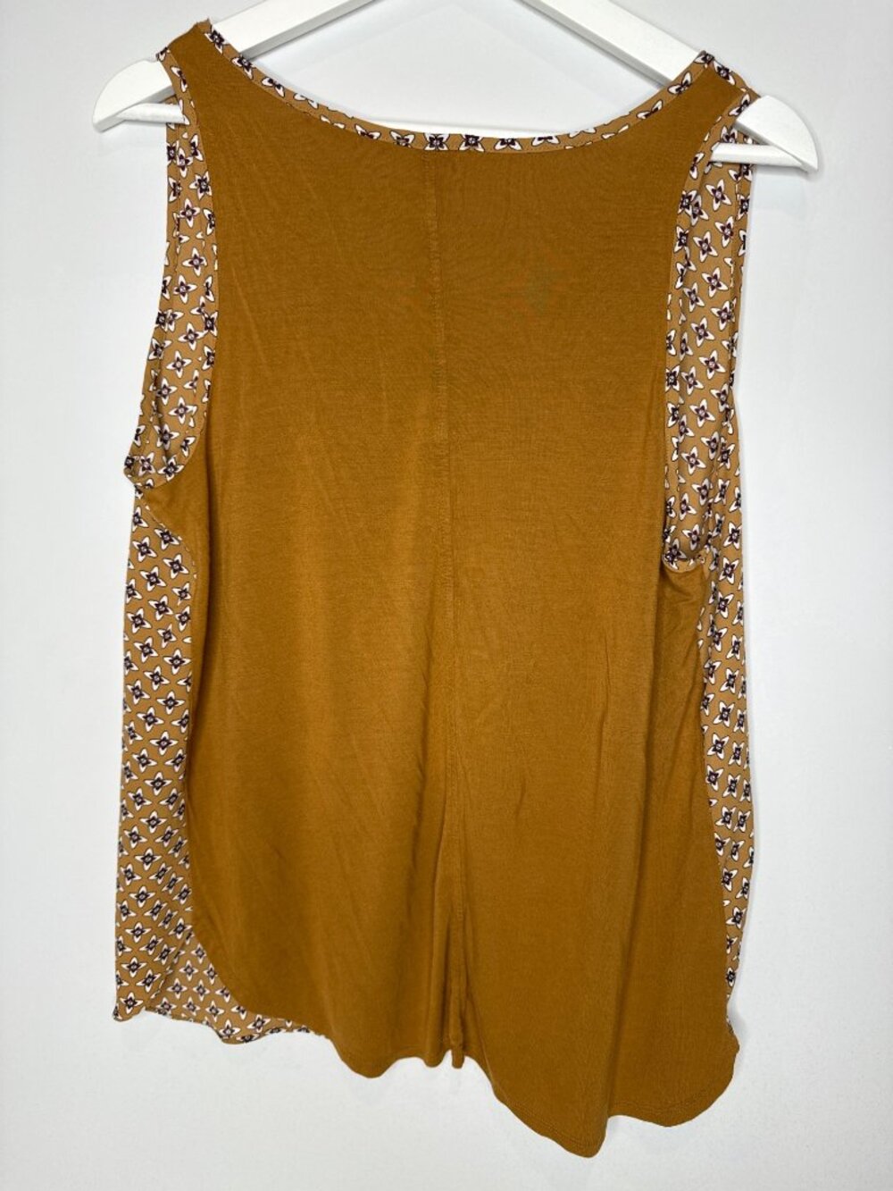 LOFT Outlet Women's S Yellow Geometric Sleeveless Tank Top Scoop Neck - Picture 2 of 11
